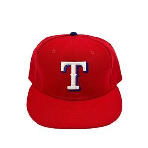 New Era 59Fifty Men's Hat Texas Rangers Red Fitted Cap 7 1/8